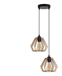 Svietidlá  Luster na lanku BERGO 2xE27/60W/230V čierna 0002