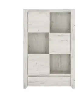 Komody KONDELA Angel Typ 31 3D-1S regál biela / craft