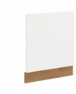 Kuchynské dolné skrinky KONDELA Vega ZM dvierka na umývačku 570x596 cm dub lancelot / biely vysoký lesk