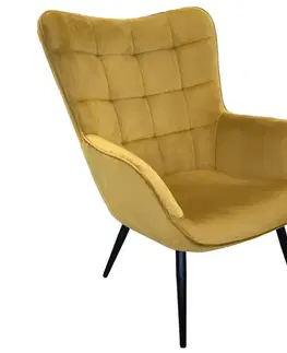 Moderné kreslá Kreslo Jet WX-2931-1T Yellow Velvet 20