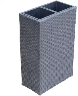 Záhrada Prútený kvetináč 51x28x79h čierny