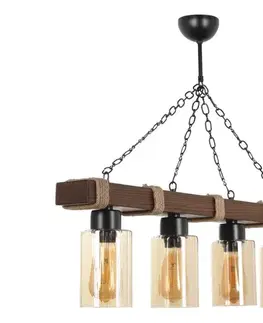 Svietidlá  Luster na reťazi JASMIN 4xE27/40W/230V hnedá/béžová 534LUN3371