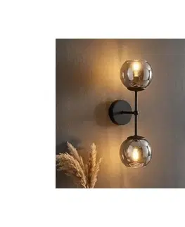 Svietidlá BRILAGI - Nástenné svietidlo DIOR 2xE27/60W/230V čierna/dymovo-šedá 59-027B