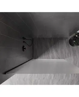 Sprchové dvere MEXEN/S - Kyoto-X Sprchová zástena WALK-IN 110 x 200, dekor 10 mm, čierna 800-110-101-70-30-X