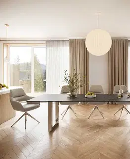 Jedálenské stoly DELIFE Jedálenský stôl Edge 300x100 keramika Laminam® Nero Greco antracitová nerezová oceľ široký