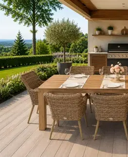 Záhradné zostavy DEOKORK Záhradná ratanová zostava MONTE MALIBU 240 (béžovo-hnedá) 6x Záhradné kreslo MALIBU (béžovo-hnedá)