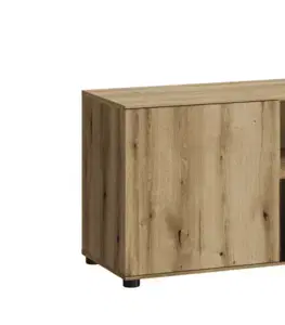 TV stolíky ArtExt TV stolík CAMINO 1D2S | dub evoke/čierna aksamit