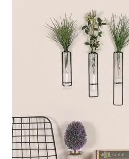 Obrazy  SADA 3x Nástenná dekorácia na kvety 20/25/30 cm čierna 902LMN1101