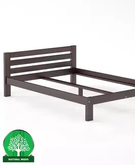 Drevené postele Posteľ borovica LK105–140x200 orech