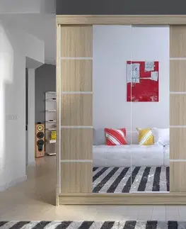 Šatníkové skrine Šatníková skriňa KAMEL 5 dub sonoma