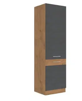 Kuchynské dolné skrinky KONDELA Vega 60 DK-210 2F potravinová skriňa dub lancelot / sivá matná