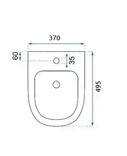 Záchody REA - Bidet Carlo Mini čierny REA-C6380