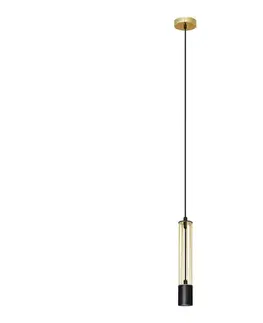 Svietidlá  Luster na lanku BARS 1xGU10/20W/230V zlatá/čierna W-KM 1115/1 BK+GO+BK