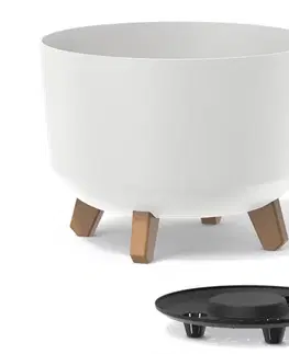Kvetináče a truhlíky NABBI DGRL300 plastový kvetináč na nožičkách 29 cm biela
