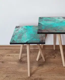 Konferenčné stolíky Sada odkladacích stolíkov (2 kusy) 2Shp57 - Turquoise