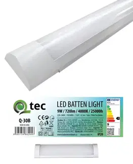 Vnútorné osvetlenie Podlinkové LED svietidlo BATTEN biele 9W Q-30B