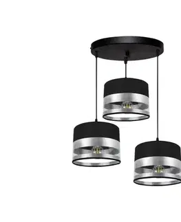 Svietidlá  Luster na lanku MILO 3xE27/60W/230V strieborná/čierna 0346