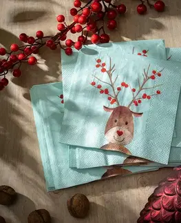 Stojany a držiaky na servítky Vianočné obrúsky Reindeer Dots 20 szt.