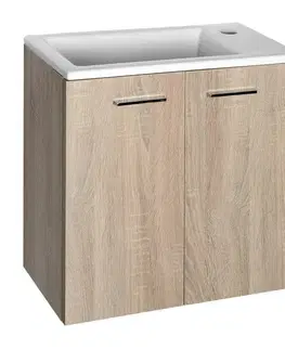 Kúpeľňový nábytok AQUALINE - ZOJA/KERAMIA FRESH umývadlová skrinka 49x50x24,5cm, dub platin 51047DP