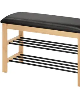 Skrinky na topánky Regál na topánky so sedadlom Gc0835 čierna/prírodná