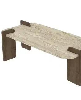 Konferenčné stolíky Konferenčný stolík Asha Grand – Travertine, Walnut