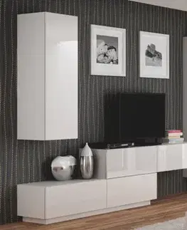 TV stolíky Závesný TV stolík LIVO s elektrickým krbom Halmar