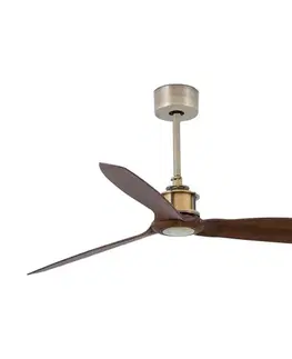 Ventilátory FARO Barcelona FARO 33398WT - Stropný l. JUST FAN M priemer 128 cm hnedá/mosadz Wi-Fi Tuya + diaľkové ovládanie (DO) 33398T