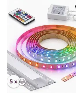LED osvetlenie SmartLED SADA 1x digitálny RGBW LED pásik DIGITAL LED/16,5W/230V 5 m + 5x vstavaný profil 1 m + DO 5xSD0107+1xW4305
