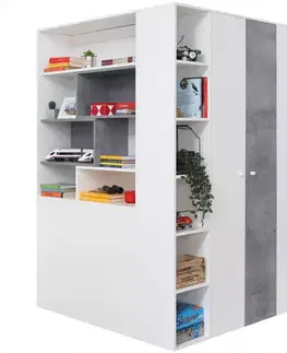 Šatníkové skrine Rohová skriňa Sigma Si1 biely Lux/betón