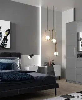 Šatníkové skrine ArtStol Šatníková skriňa BALI D4 | grafit 196 cm