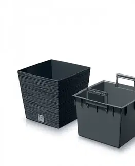 Kvetináče a truhlíky NABBI DFS300 plastový kvetináč 29,5 cm antracit