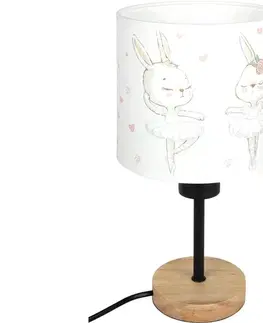 Lampy BRILAGI - Stolná lampa BOBO WOOD 1xE27/25W/230V dub/čierna/biela/zajačiky BG1567+BG5580