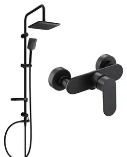 Sprchy a sprchové panely MEXEN/S - Seven sprchový stĺp vrátane sprchovej batérie Milo, čierna 71340262-70