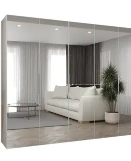 Šatníkové skrine Skriňa Marbella III 300 biela/kašmír