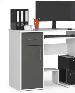 Písacie stoly Moderný písací stôl JANČA90, biely / šedý