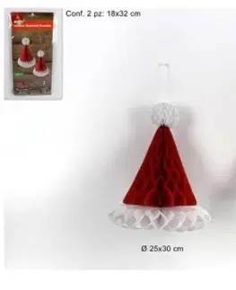 Vianočné dekorácie MAKRO - Dekorácia vianočná - čiapka 2ks