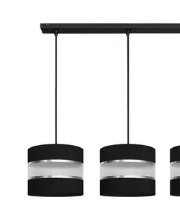 Svietidlá  Luster na lanku HELEN 3xE27/15W/230V čierna W-L 0801/3 BK+SL+MAT