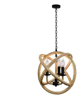 Svietidlá  Luster na reťazi ROPE GLOBO 3xE14/10W/230V 307903