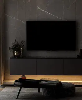 TV stolíky SIMA závesný TV stolík, antracit / čierny mramor