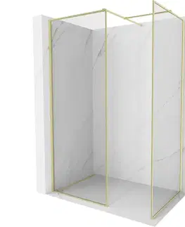 Sprchové dvere MEXEN/S - Kyoto-F Sprchová zástena WALK-IN s rámom 150 x 90, transparent 8 mm, zlato kefovaná 800-150-202-04-55-090