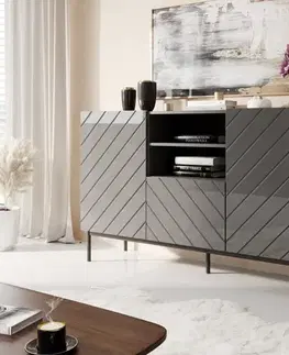TV stolíky CAMA MEBLE Abeto / Pafos / Slide kovový rám 144 cm čierna