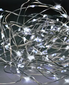 Vianočné dekorácie Solight 1V54-W Vianočná reťaz 100 LED, strieborný drôt 10m, studená biela