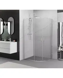 Sprchovacie kúty MEXEN/S - Exo štvrťkruhový asymetrický posuvný sprchovací kút 100 x 90, transparent, chróm 8132-100-090-01-00