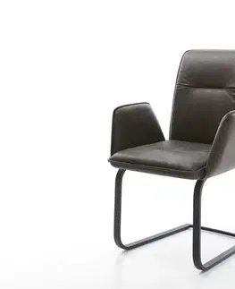 Jedálenské stoličky DELIFE Jedálenská stolička Vinja-Flex mikrovlákno antracitová vintage jedálenská stolička plochá čierna
