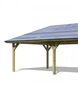 Záhradné domčeky Drevený prístrešok / carport 431 x 778 cm Dekorhome