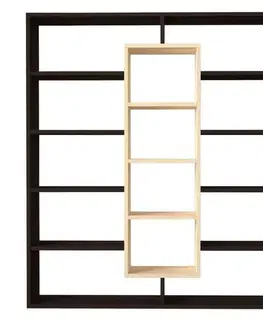 Regály SAMPLE designová knižnica, wenge/maple