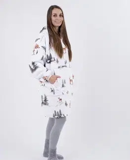 Dámske mikiny MKLozkoviny.sk Baránková mikina mikroplyš – Zimný les veľkosť M