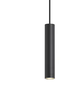 Závesné svietidlá Dizajnové závesné svietidlo čierne GU10 50mm IP44 - Tuba