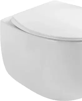 Záchody MEXEN - Egg Závesná WC misa vrátane sedátka s slow-slim, Duroplastu, biela 30245000