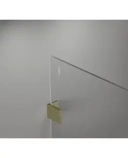 Sprchové dvere MEXEN/S - Lunar Sprchová zástena WALK-IN pravá 90 x 200, transparent 8 mm, zlato kefovaná 830-090-000-55-00-P